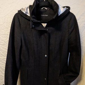 Women's wool blend hooded jacket Calvin Klein size 6